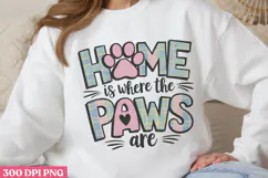 Home Is Where The Paws Are PNG, Cat Mom Sublimation PN Product Image 2