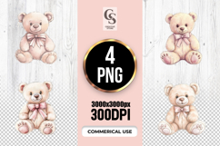 Cute Teddy Bear Clipart Sublimation PNG Product Image 1