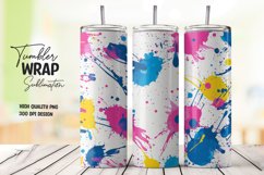 Colorful abstract splashes tumbler wrap sublimation design Product Image 1