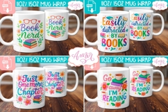 Book lover mug wrap sublimation PNG BUNDLE, book nerd mugs Product Image 2