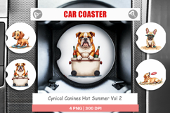 Cynical Canines Hot Summer Car Coaster Product Image 1