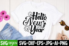 Hello New Year SVG Cut File , New Year SVG Cut File Product Image 1