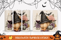 Floral Halloween Hat Tumbler, Magic Pumpkins Tumbler Design Product Image 1