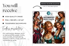 Oktoberfest Clipart, Beer maid, Bavarian woman, German girl Product Image 2