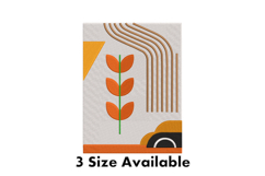 Modern Leaf &amp; Line Abstract Embroidery Design Product Image 1