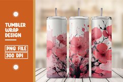 Watercolor Blooming flower tumbler warp sublimation Product Image 1