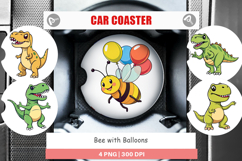 Car Coaster Bee with Balloons Product Image 1