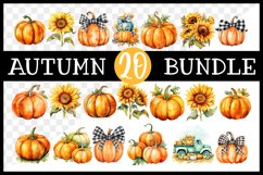 20 Autumn Sublimation I Watercolour Pumpkin I Sunflowers Product Image 1