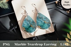 Turquoise Marble Teardrop Earrings, Marble Earrings Template Product Image 1