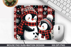 Penguin Mouse Pad Sublimation, Christmas Mouse Pad PNG Product Image 1