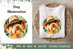 Yorkshire Terrier Illustration, Summer Yorkshire Terrier PNG Product Image 1
