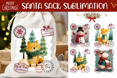 Cartoon Christmas Fox Santa Sack, Christmas Santa Sack PNG Product Image 1