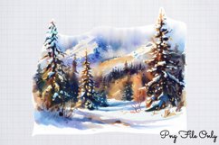 Snowy Winter Woodland Clipart PNG Product Image 1