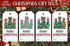 Cartoon Christmas Tree Gift Tags PNG, Christmas Tags Designs Product Image 1