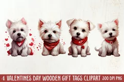 Cute Valentine Dog Clipart, Valentines Day Dog Clipart Product Image 1