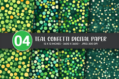 Teal Confetti Digital Paper Product Image 1