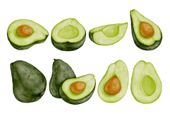 A set of ripe avocados. For creating colorful designs. Product Image 1
