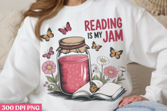 Reading Is My Jam PNG, Book Reader Sublimation PNG Product Image 2