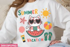 Summer Vacation PNG, Funny Cat Sublimation PNG Product Image 2