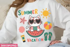 Summer Vacation PNG, Funny Cat Sublimation PNG Product Image 2