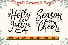 Christmas Quotes SVG | Holly Jolly | Season of Cheer Product Image 1