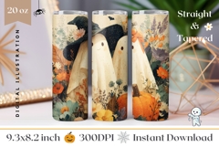 Kids Halloween Tumbler Wrap, Cartoon Ghosts Tumbler Design Product Image 1