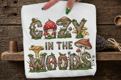 Cozy In The Woods PNG, Whimsical Mushroom Forest Sublimation Product Image 1
