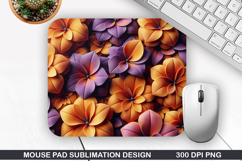 3D Flowers Mouse Pad Sublimation, Flowers Mouse Pad PNG Product Image 1