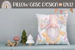 Watercolor Gnome Pillow, Floral Pillow Template Product Image 1