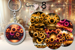 Magic sunflowers | american coaster &amp; key chain design Product Image 1