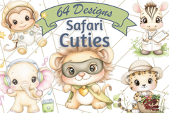 Safari Baby Animal Clipart PNG, Jungle Outfits Baby Animals Product Image 1