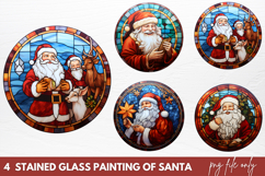 Stained Glass Painting Of Santa Clipart PNG Product Image 1