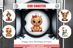 Creepy Cute Christmas Car Coaster Product Image 1