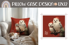 Merry Bright Pillow Template, Christmas Owl Pillow Product Image 1