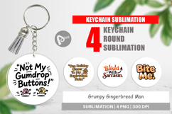 Grumpy Gingerbread Man Keychain Product Image 1