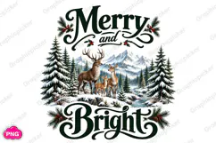Merry and Bright PNG, Preppy Merry Coquette Christmas PNG Product Image 2