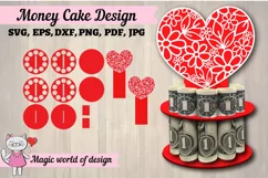 Valentine's Day Gift money cake holder svg Product Image 1
