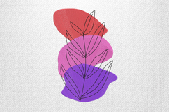 Modern Abstract Leaf Line Embroidery Design Product Image 1