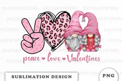 Peace Love Gnomes Clipart PNG Product Image 1