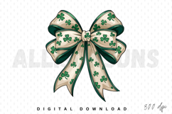 Coquette St. Patrick&#039;s Day Bow Sublimation PNG Product Image 1