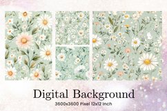Flower Pattern Background Wallpaper Digital Paper_1 Product Image 1