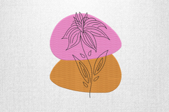 Minimalist Abstract Floral Line Art Embroidery Design Product Image 1