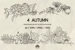Autumn floral illustrations SVG PNG EPS Product Image 1