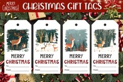 Cozy Winter Gift Tag PNG, Christmas Forest Gift Tag Designs Product Image 1