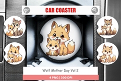 Car Coaster Wolf Mother&#039;s Day Product Image 1