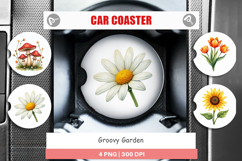 70s Groovy Garden Car Coaster Product Image 1