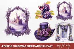 Purple Christmas Sublimation clipart Product Image 1