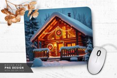 Cozy Cabin with Snowy Roof Mouse Pad PNG Design Product Image 1