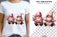 Valentine gnomes png design for T-shirts Product Image 1