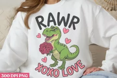 Rawr xoxo love PNG, TRex Sublimation PNG Product Image 2